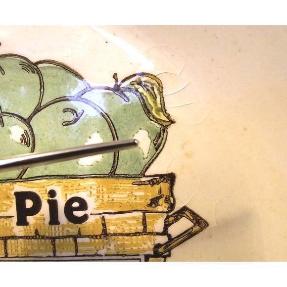 Vintage Apple Pie Recipe Pie Plate, Stoneware, EUC - Picture 10 of 11